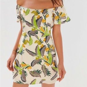 UO Off-The-Shoulder Tropical Dress